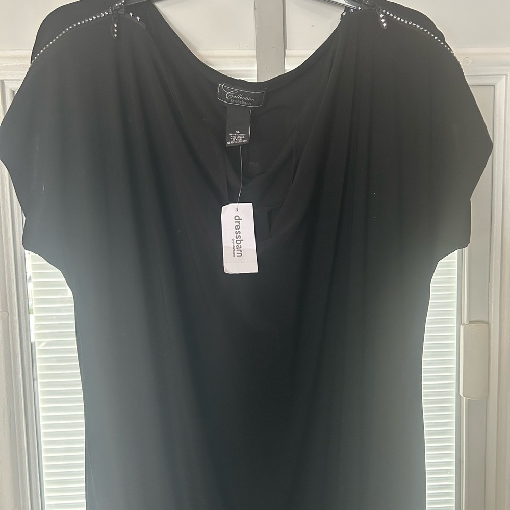 Dressbarn Black Collection one piece wide legged pant outfit